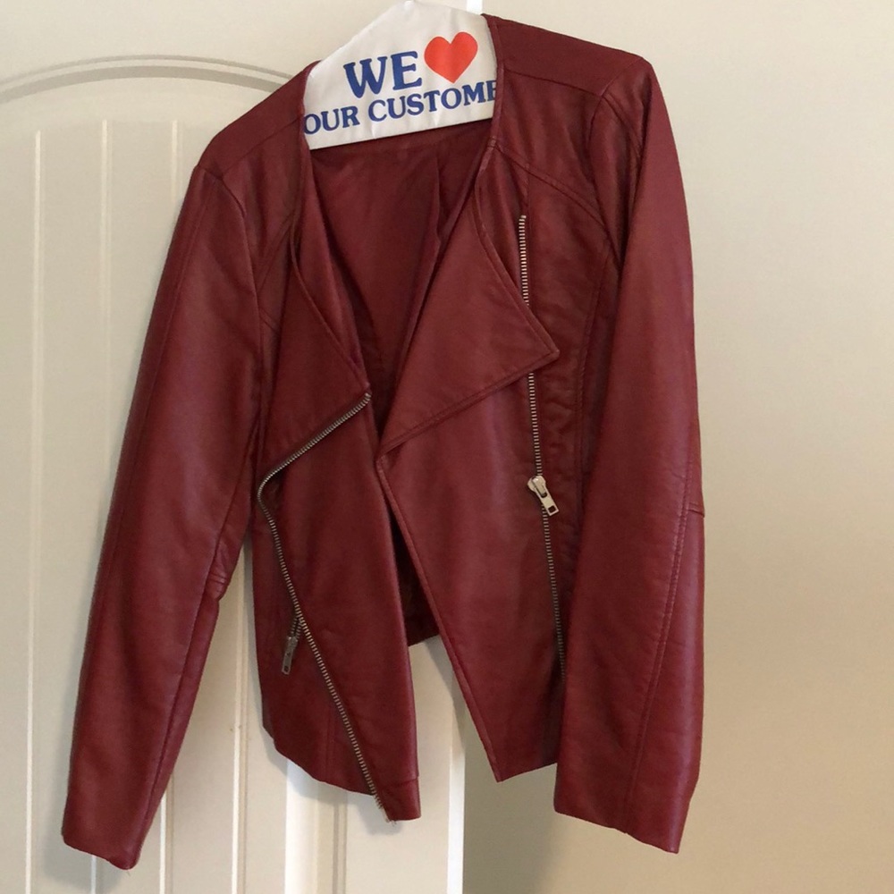 Faux red jacket